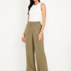 High-Waisted Linen-Blend Wide-Leg Pants