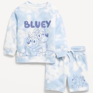 Blueyâ„¢ Unisex Graphic Sweatshirt and Shorts Set for Toddler
