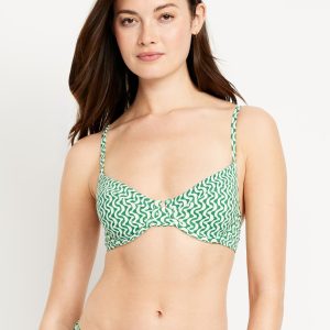 Textured Underwire Balconette Swim Top