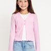 Button-Front Ribbed Cardigan for Girls