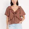Ruffle V-Neck Top